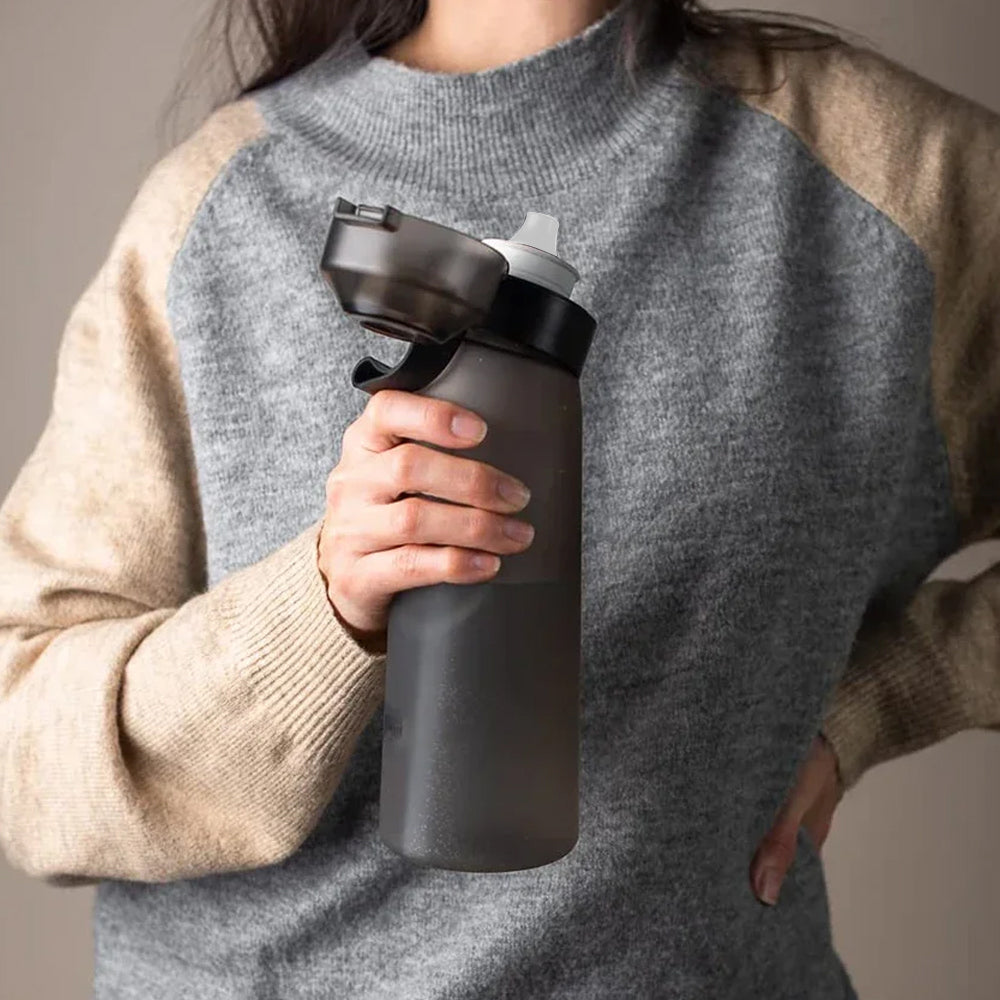700ML Scent Water Bottle Leak Proof Sport Water Cup with 7 Fragrance Rings-Black