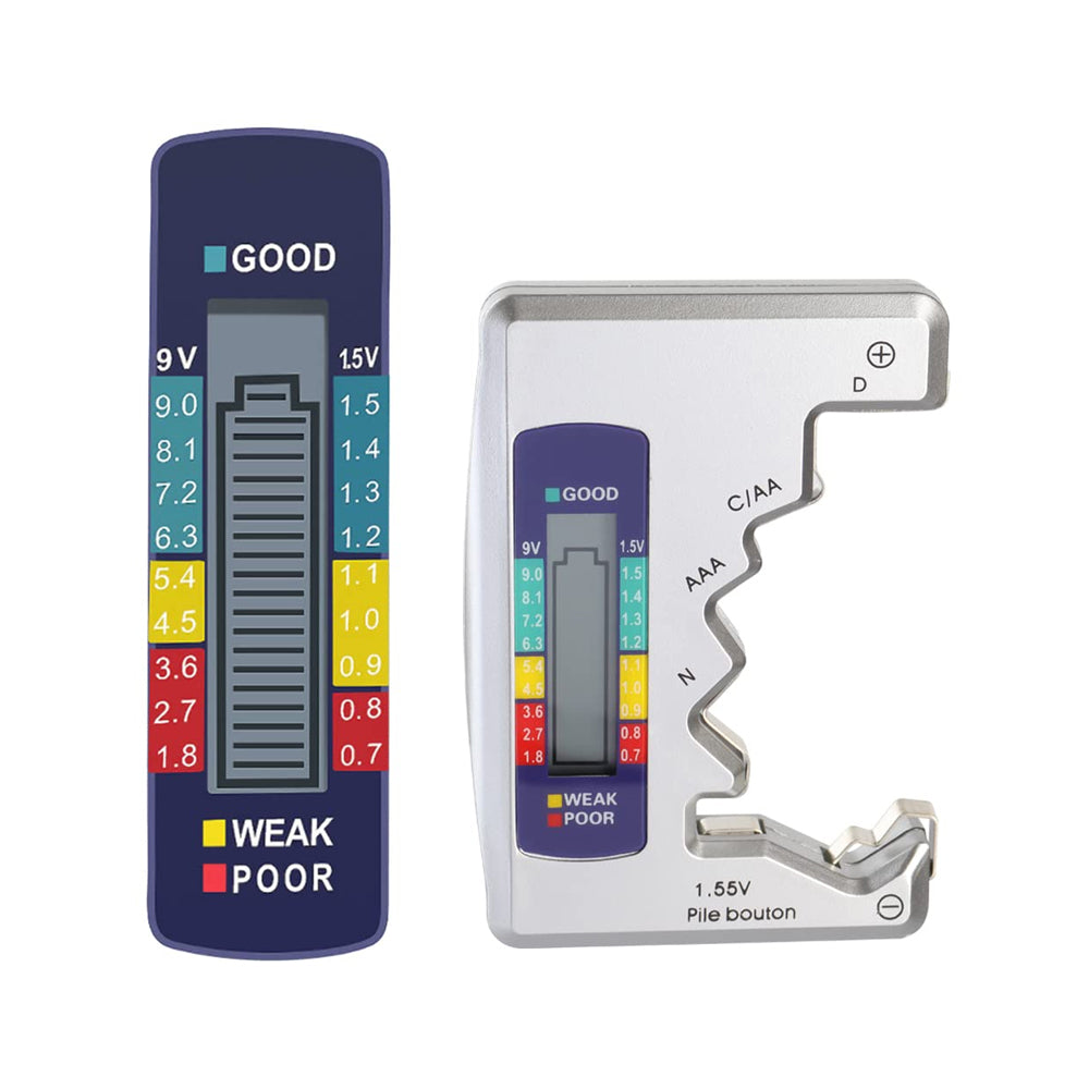 Universal LCD Digital Battery Tester Battery Checker Silver