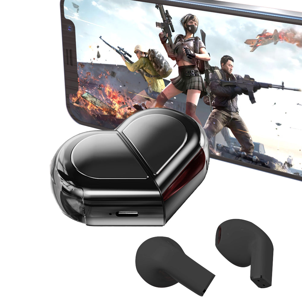 Wireless TWS 5.3 Audio Earphones Convertible Heart-Shaped Couple Earbuds Black