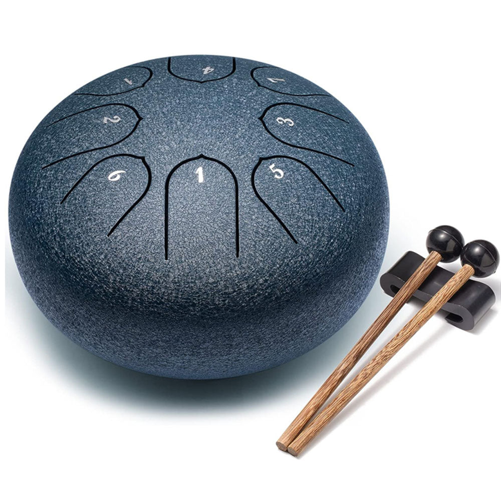 Steel Tongue Drum 6 Inch 8 Notes Ethereal Drum for Meditation Yoga Zen Navy