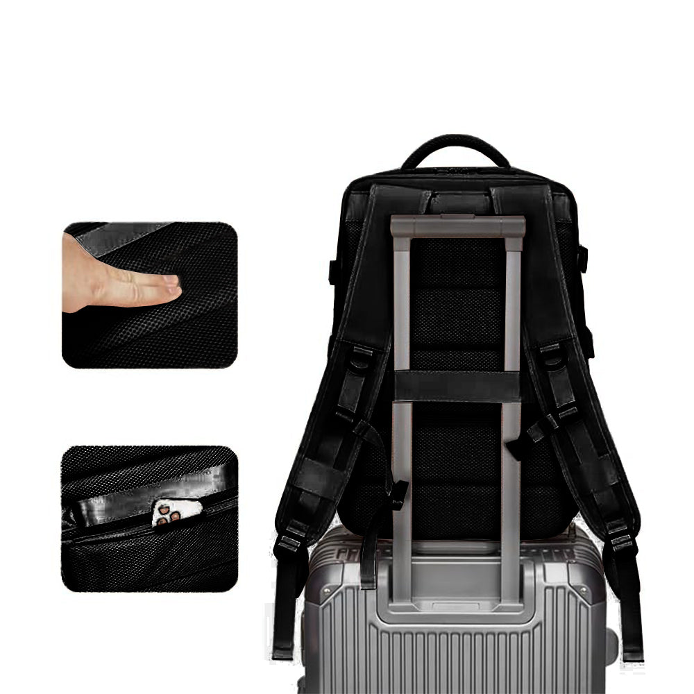 Large Travel Backpack Expandable Capacity Backpack for Women Men Black