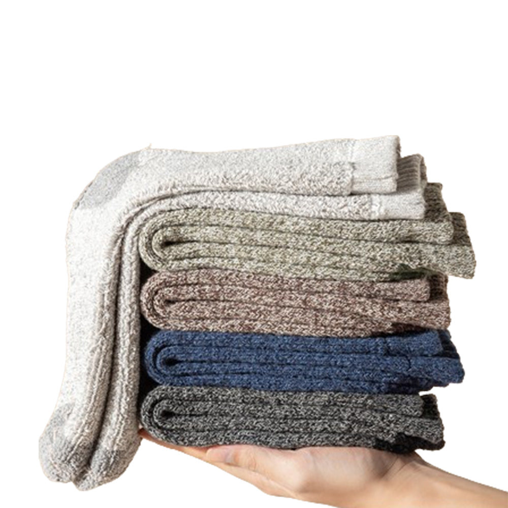5 Pairs Winter Warm Thermal Wool Blending Hiking Socks for Men