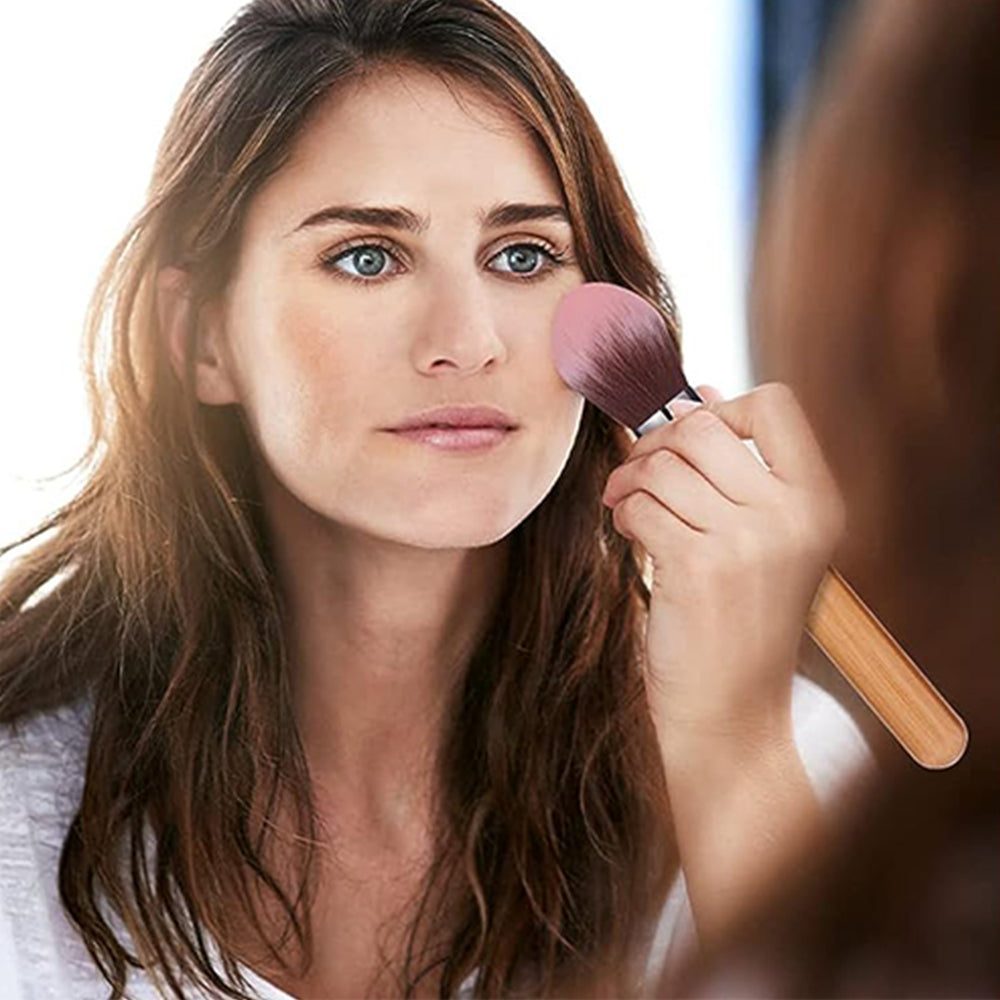 18Pcs Makeup Brushes Set with Makeup Sponges and Storage Bucket Pink