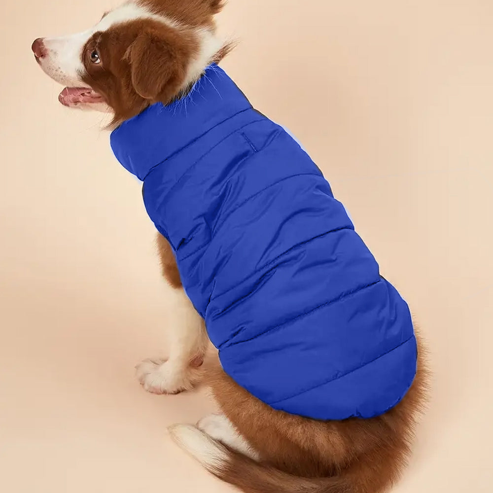 Dog Warm Coat Thickened Padded Windbreaker Vest Jacket Winter Dark Blue XL