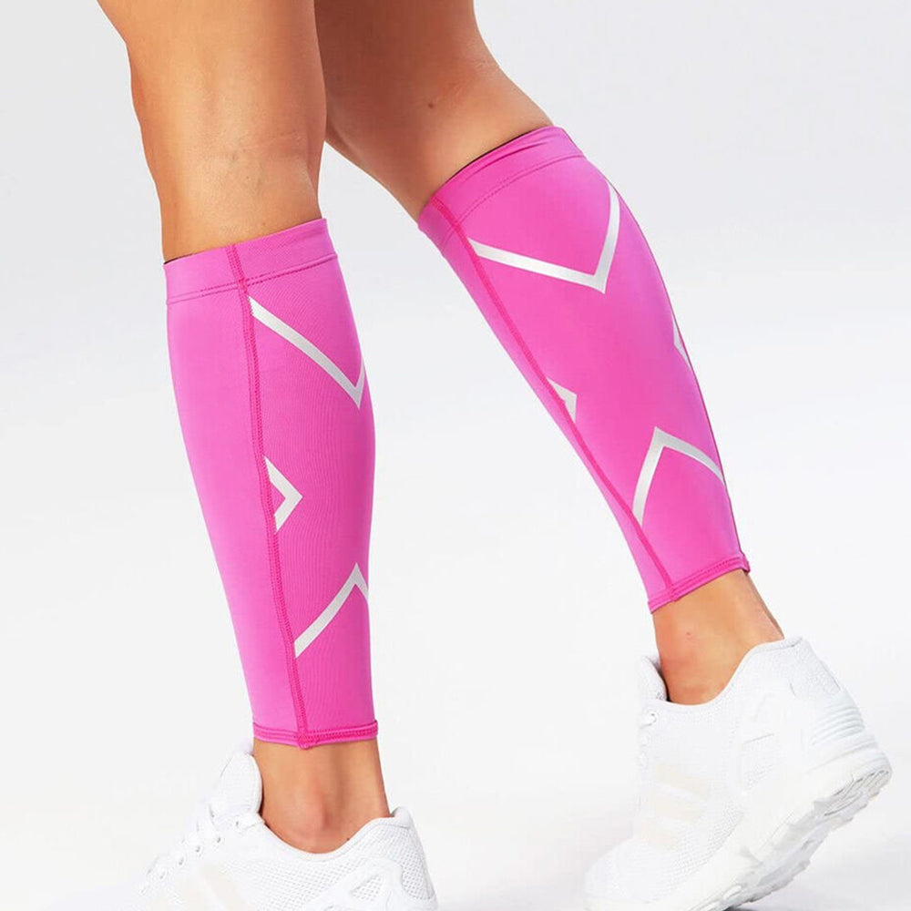 Compression Socks Leg Calf Sleeve Brace Support for Sport Gym Rose Red XL