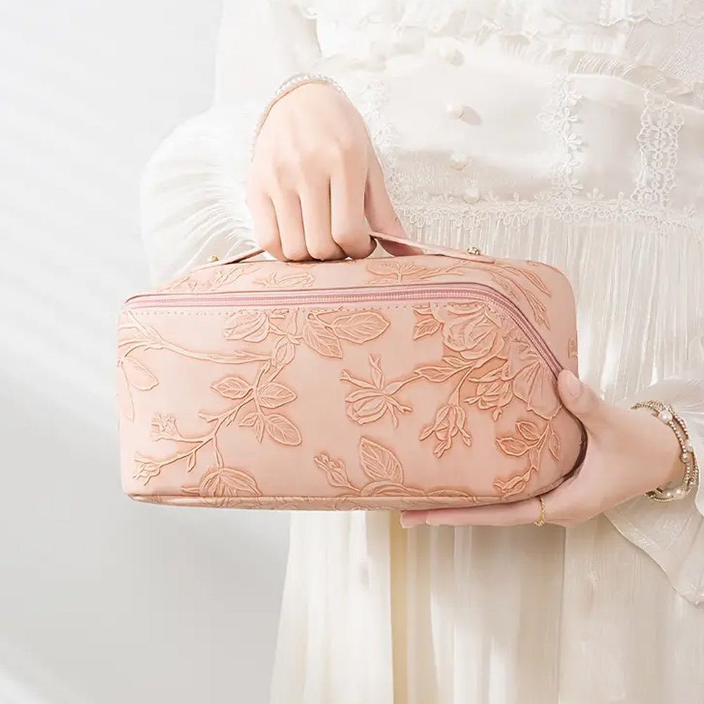 Travel Cosmetic Bag Large Capacity Makeup Organizer Bag Toiletry Bag Pink