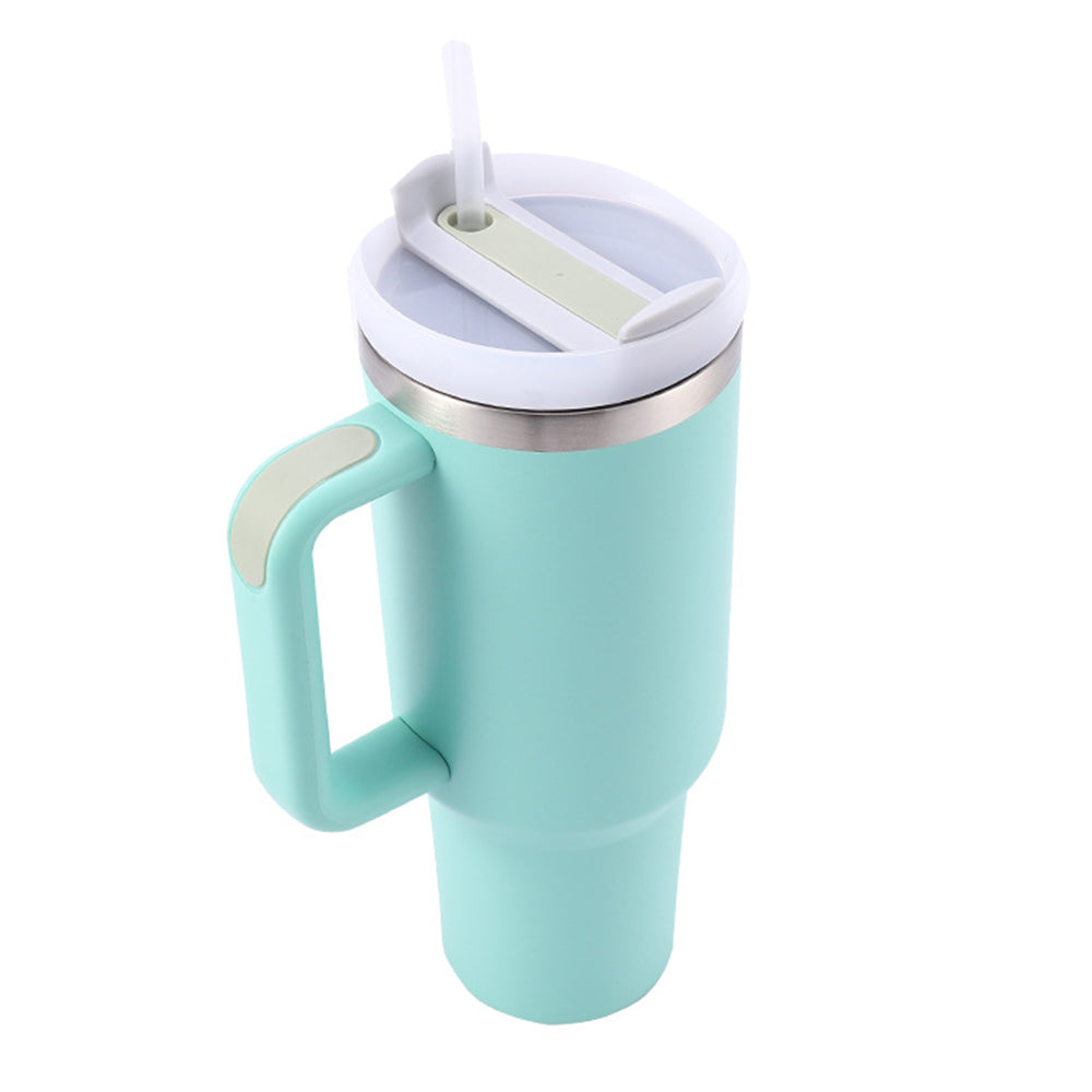 1200ML Stainless Steel Vacuum Insulated Tumbler Mug with Straw Lake Blue