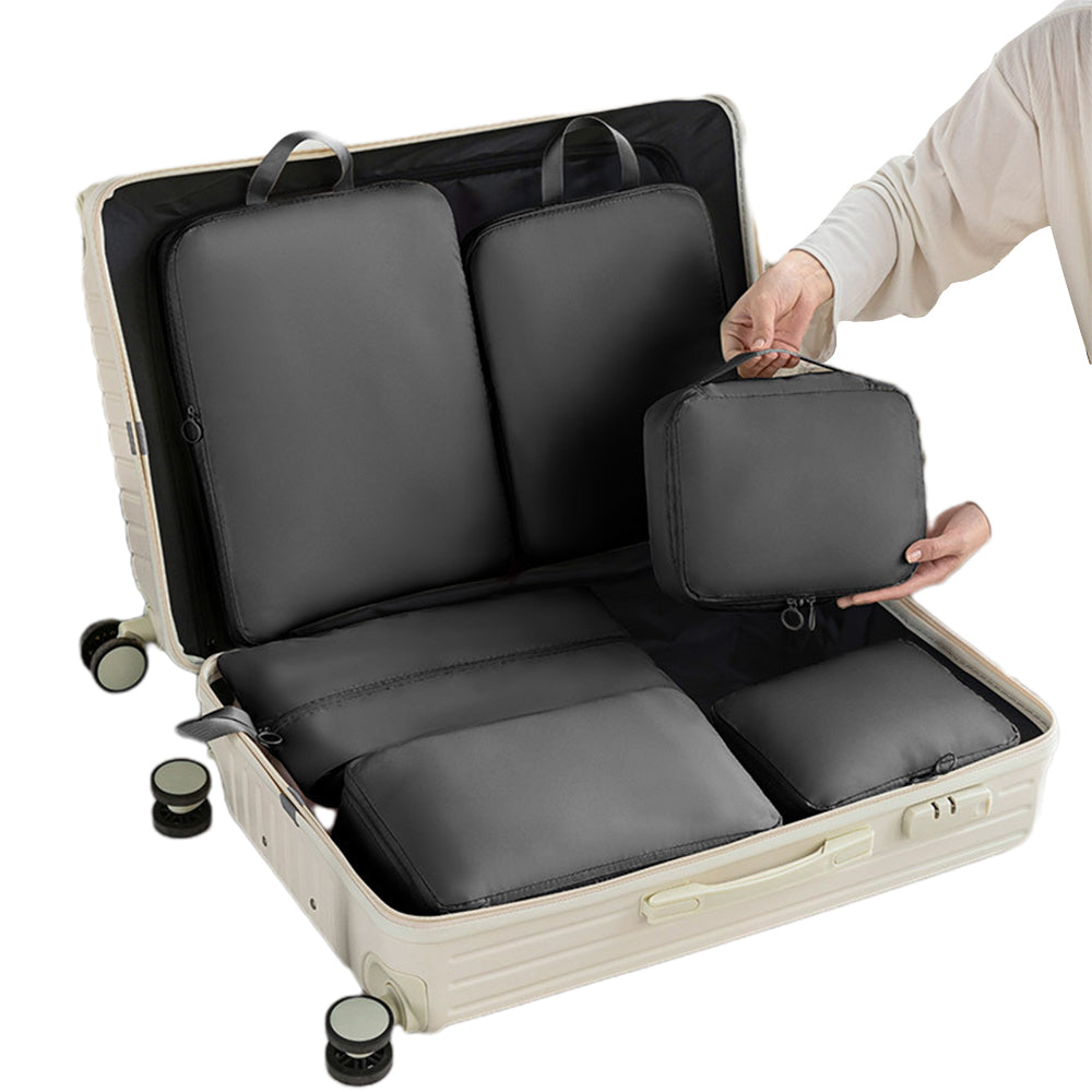 6-Piece Packing Cubes for Travel Lightweight Suitcase Organizer Bags Set Black