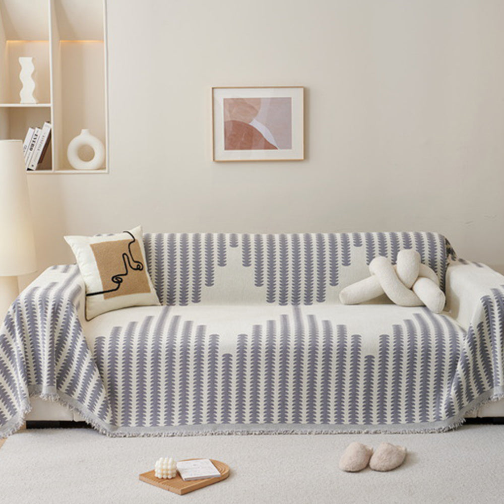 180x260cm Reversible Chenille Sofa Cover Double Sided Couch Protector Grey