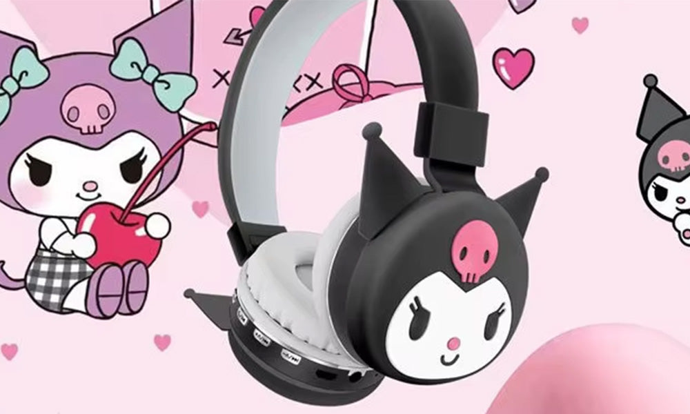 Cartoon Bluetooth Headphones with Foldable Lightweight Design for Kids