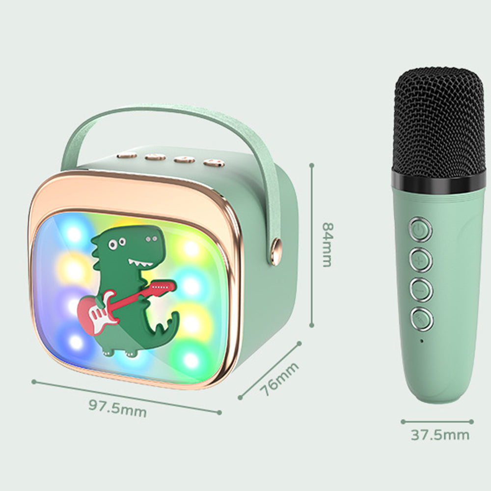 Wireless Bluetooth Karaoke Speaker with Dual Microphones Portable LED Light Music Player