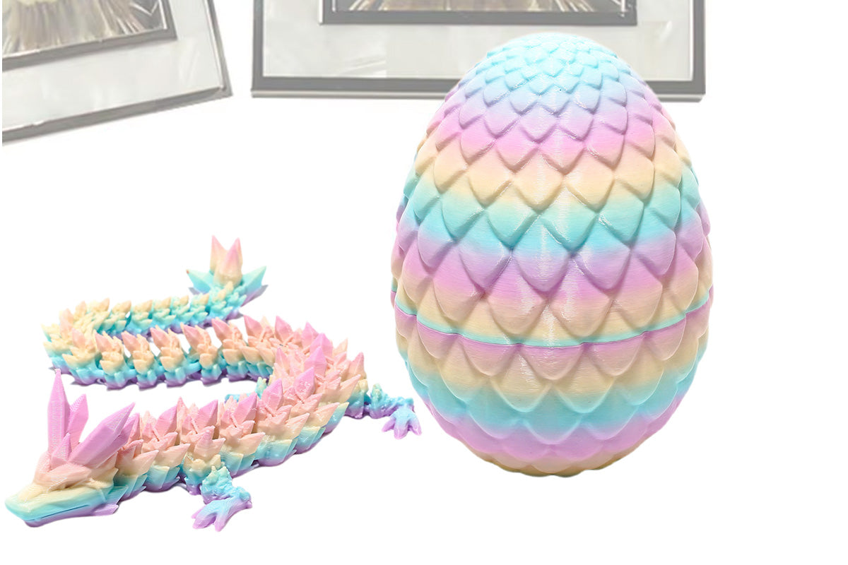 Articulated 3D Printed Dragon Egg with a Dragon Inside