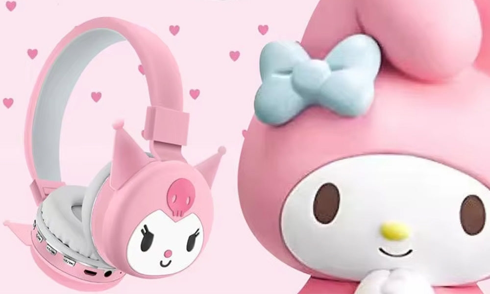 Cartoon Bluetooth Headphones with Foldable Lightweight Design for Kids