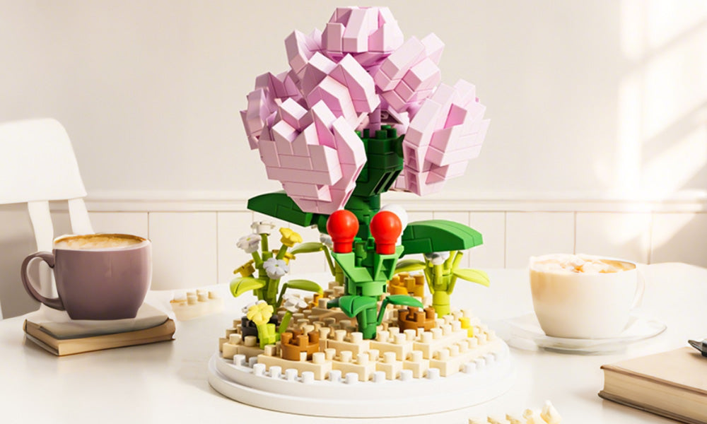 Building Block Flower Toy Educational DIY Assembly Set for Home Decoration