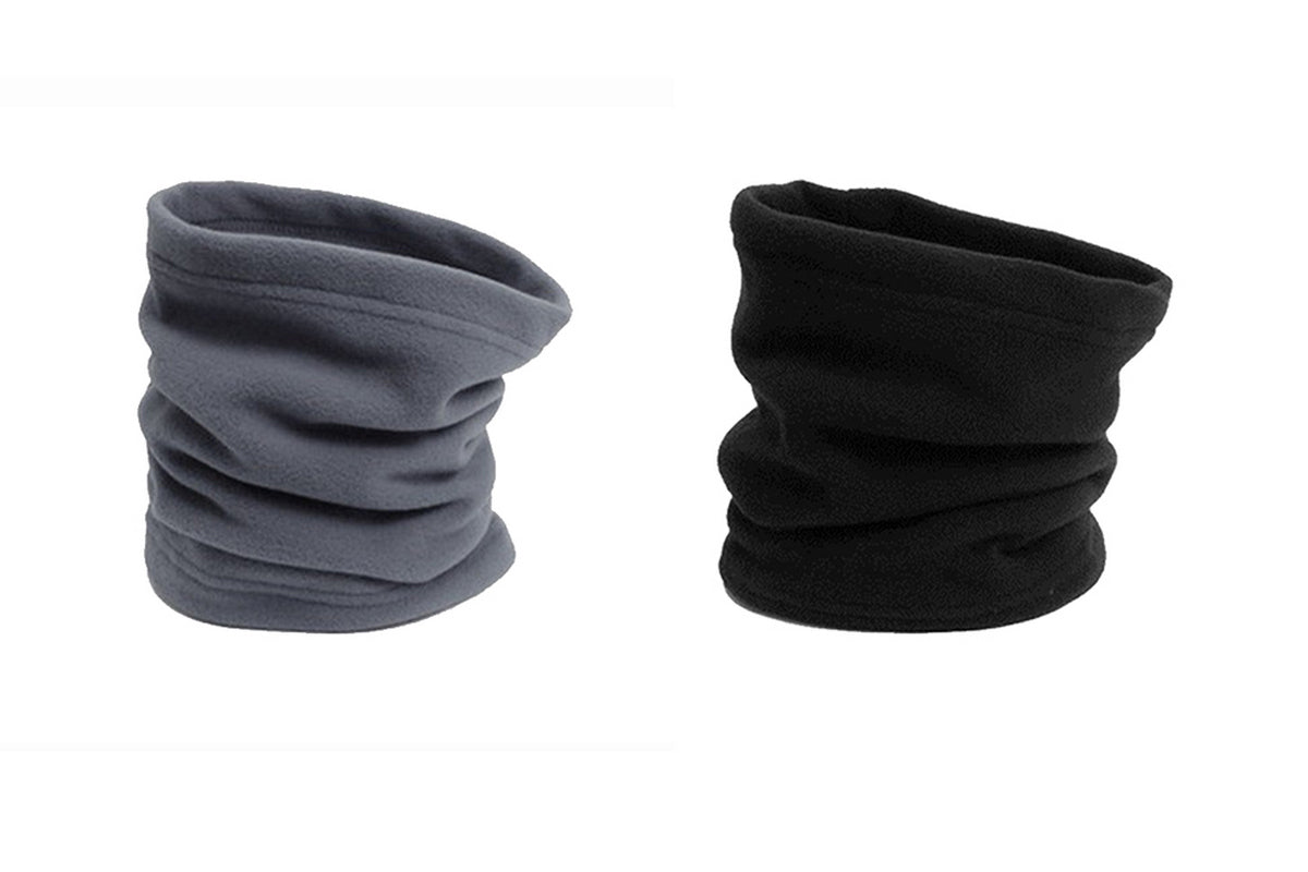 2 X Unisex Multifunctional Neck Warmers Black and Grey