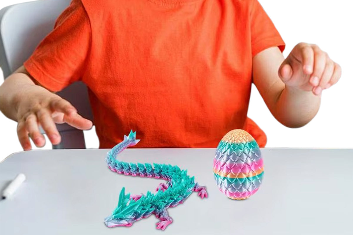 Articulated 3D Printed Dragon Egg with a Dragon Inside