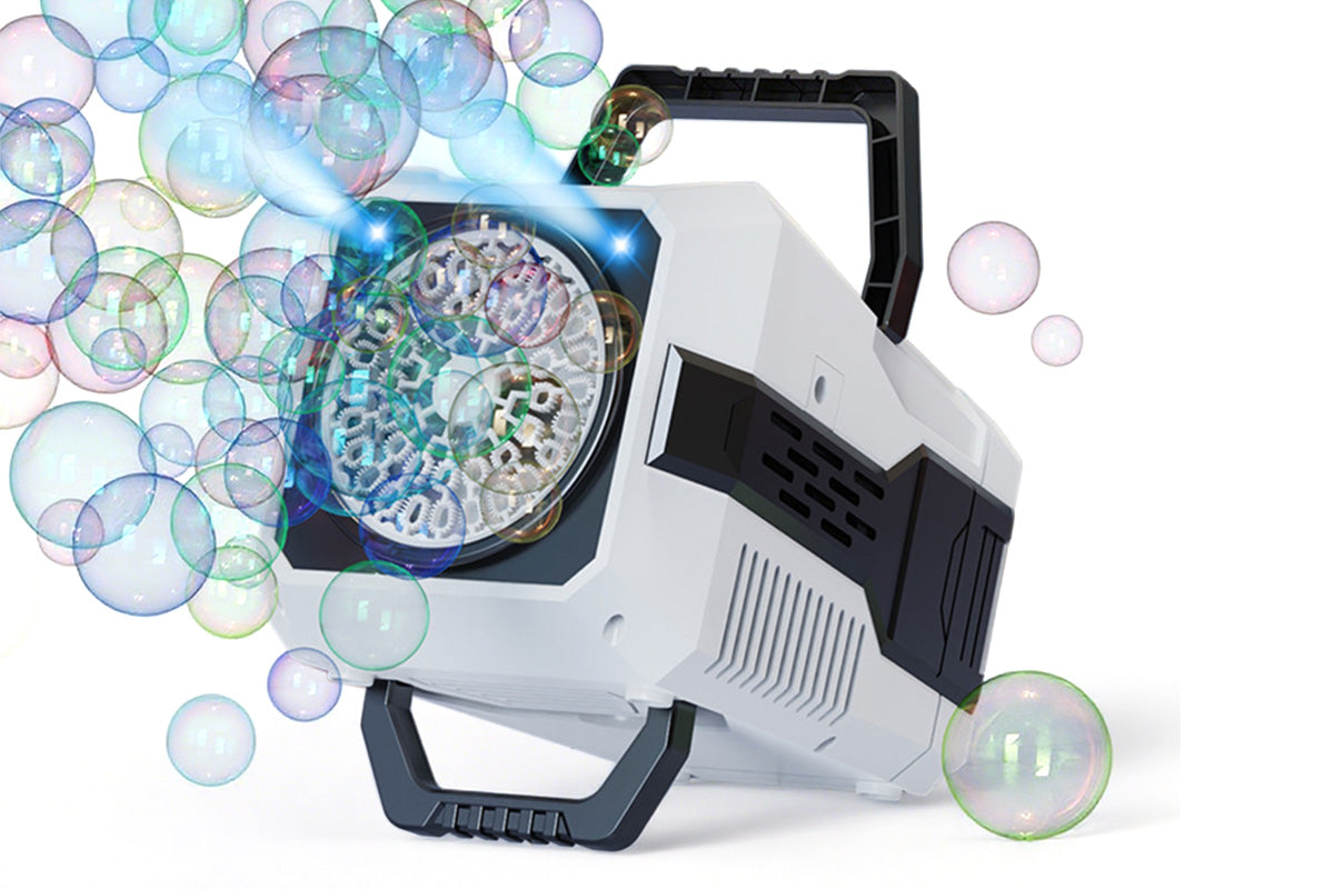 Bubble Machine Automatic Rotation and RGB Lights Bubble Maker for Parties Weddings