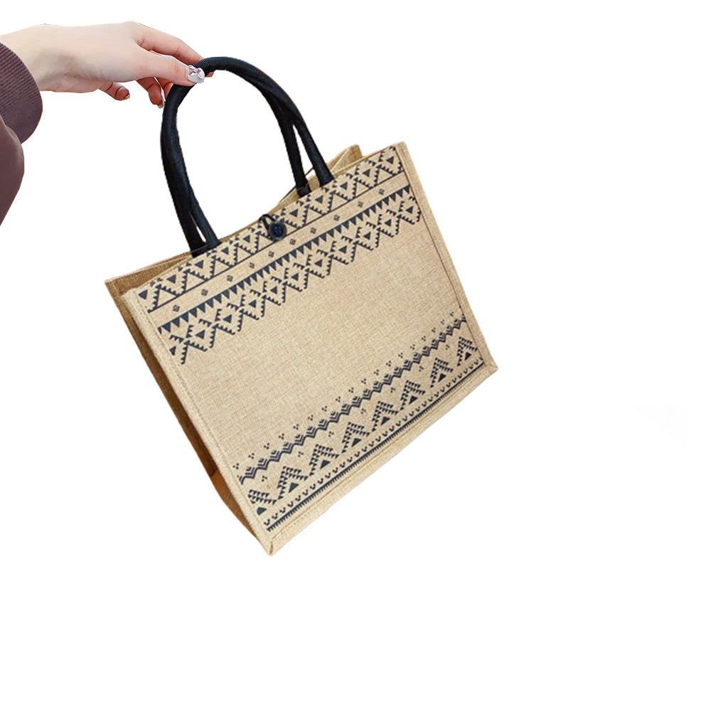 Jute Tote Bag with Handle Reusable Handbags Burlap Tote Mama Bag ST2