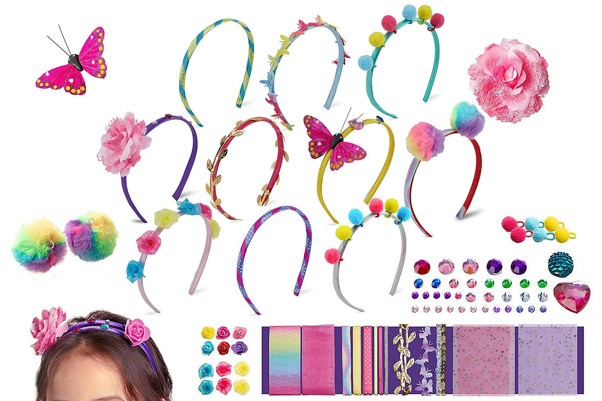 Girl DIY Headband Making Kit Hair Accessories Set Gift for 5-12 Year Old