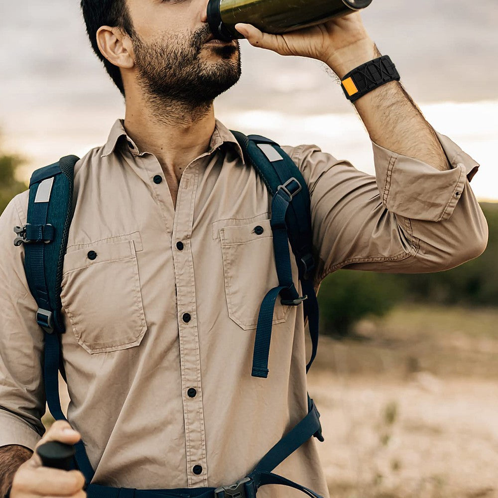 Nylon Watch Band Strap Compatible with Apple Watch 42/44/45/49mm - Black