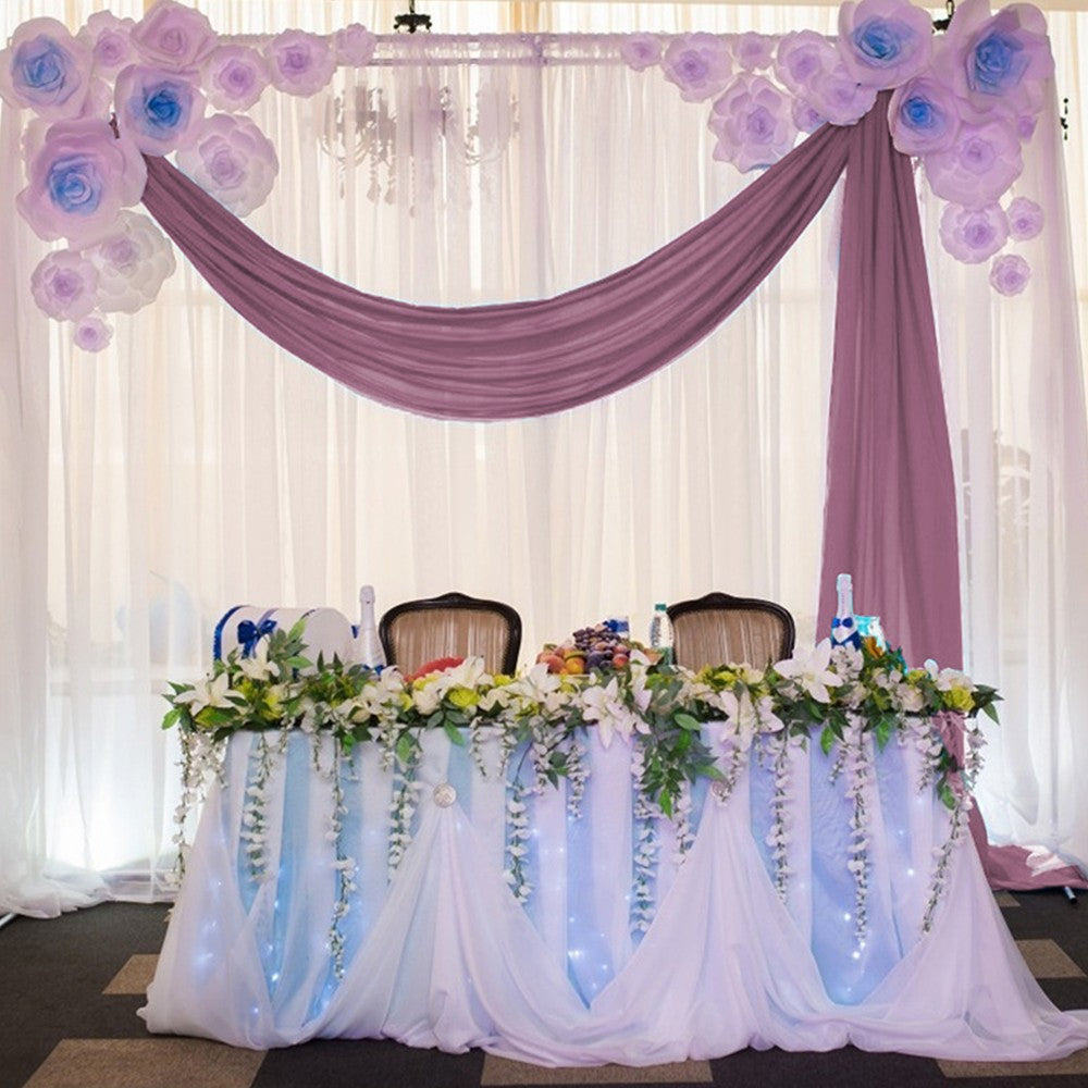 75x600cm Chiffon Wedding Arch Draping Fabric Curtain Drape Tulle - Pink
