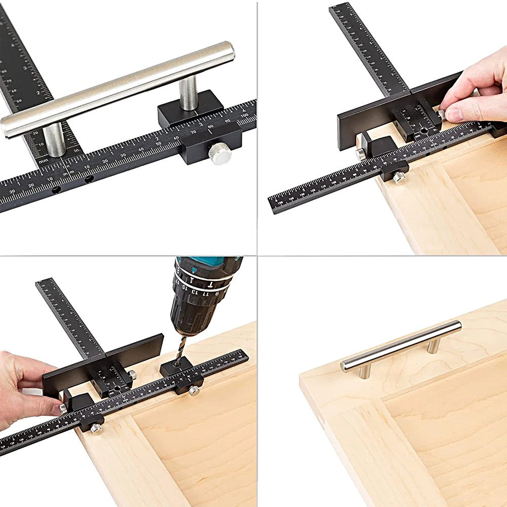 Cabinet Hardware Handle Jig Aluminum Alloy Cabinet Drilling Hole Doweling Guide