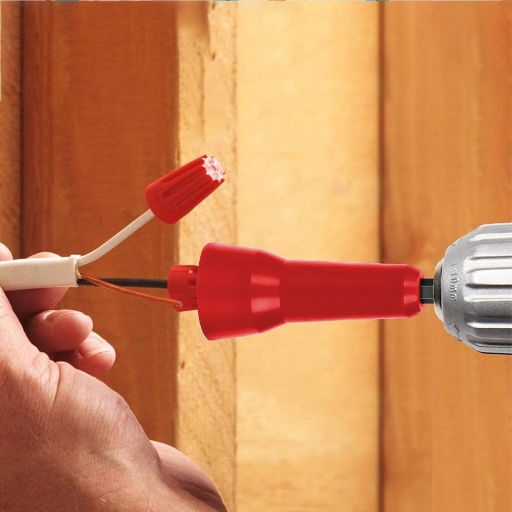 2Pcs 1/4 inch Chuck Wire Nut Twister Multifunctional Wire Twisting Tool - Red