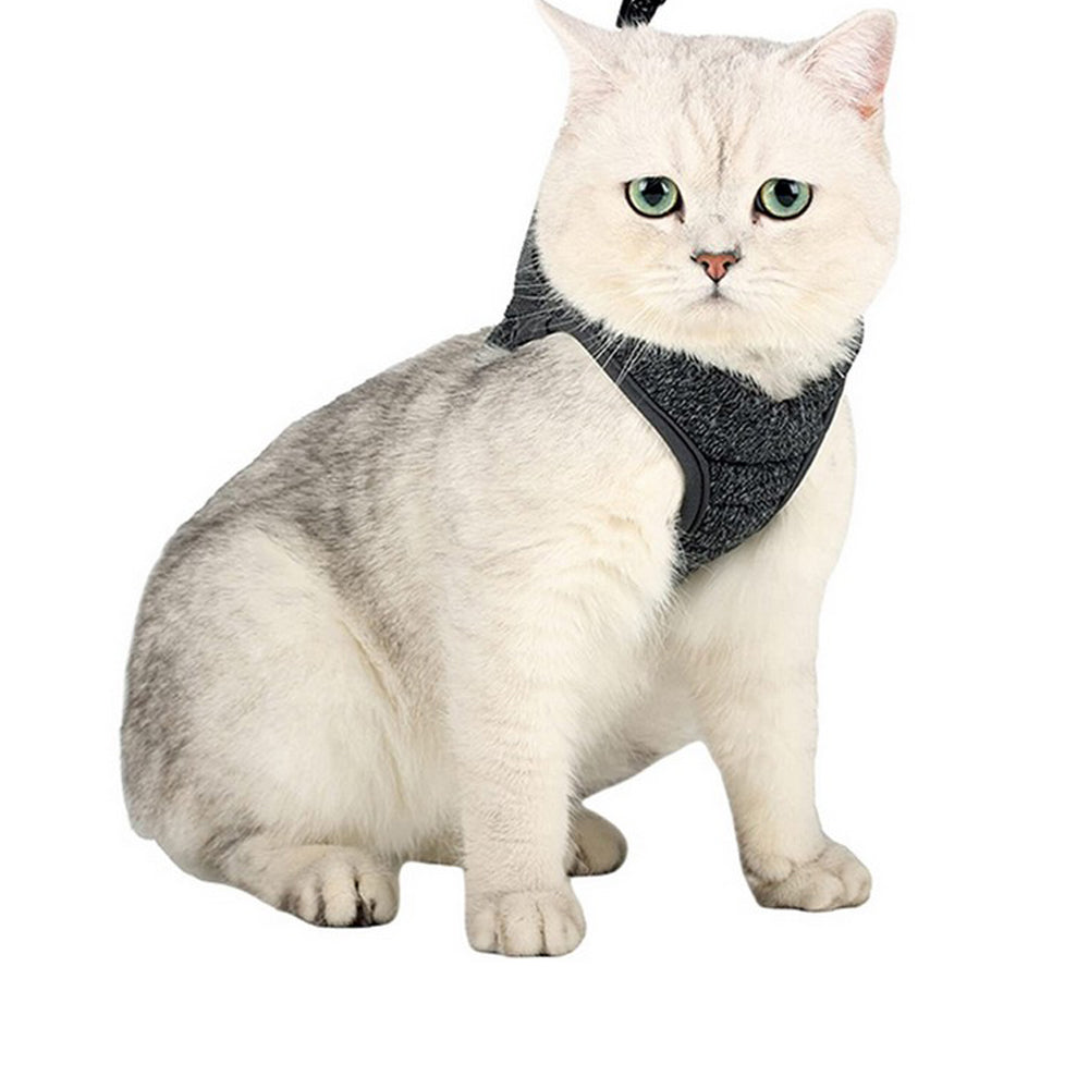 Pet Dog Harness Adjustable Cat Vest Harness Leash M Sizing Black