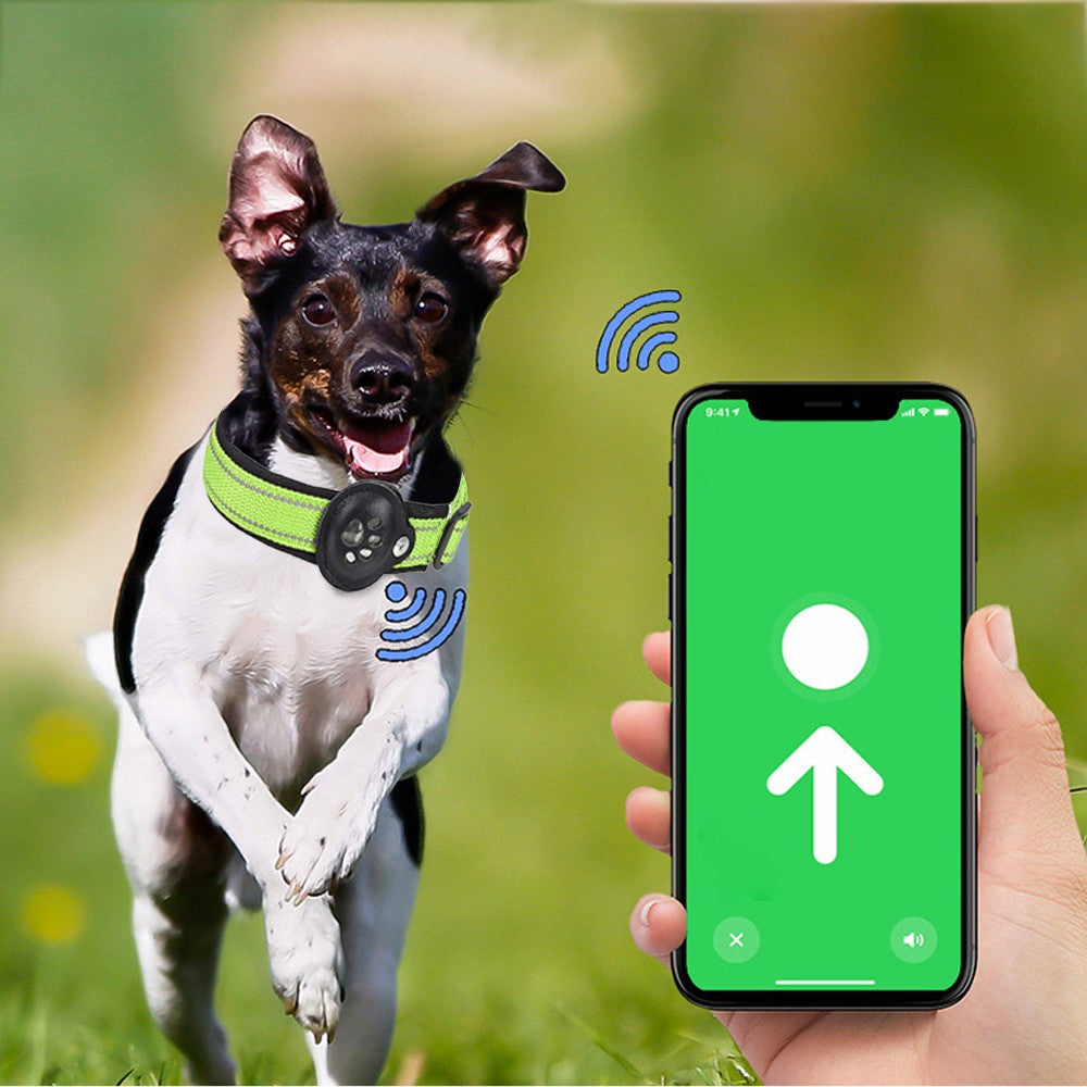 Reflective Pet Dog Collar with AirTag Holder - Green M