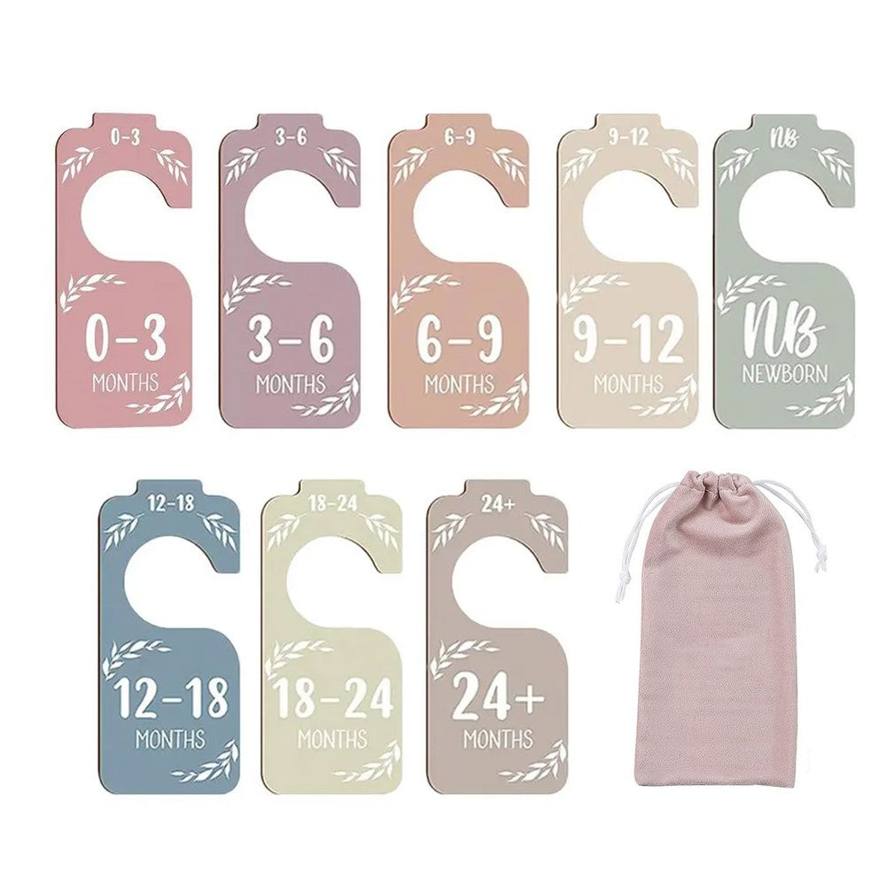 1 Set of 8-Piece Baby Clothes Wardrobe Dividers from Newborn to 24 Months
