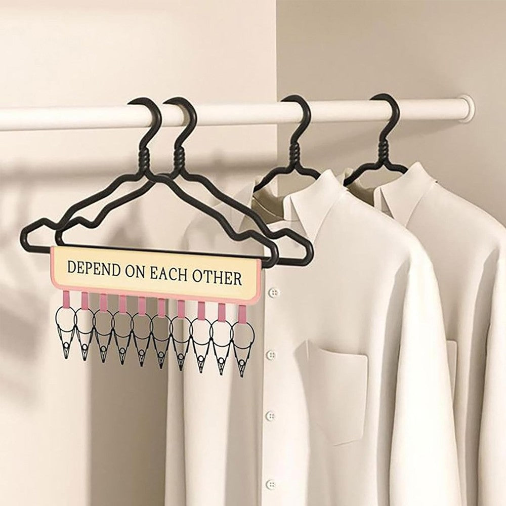 Closet Hat Hangers Baseball Caps Rack Hat Holder with 10 Clips - Pink