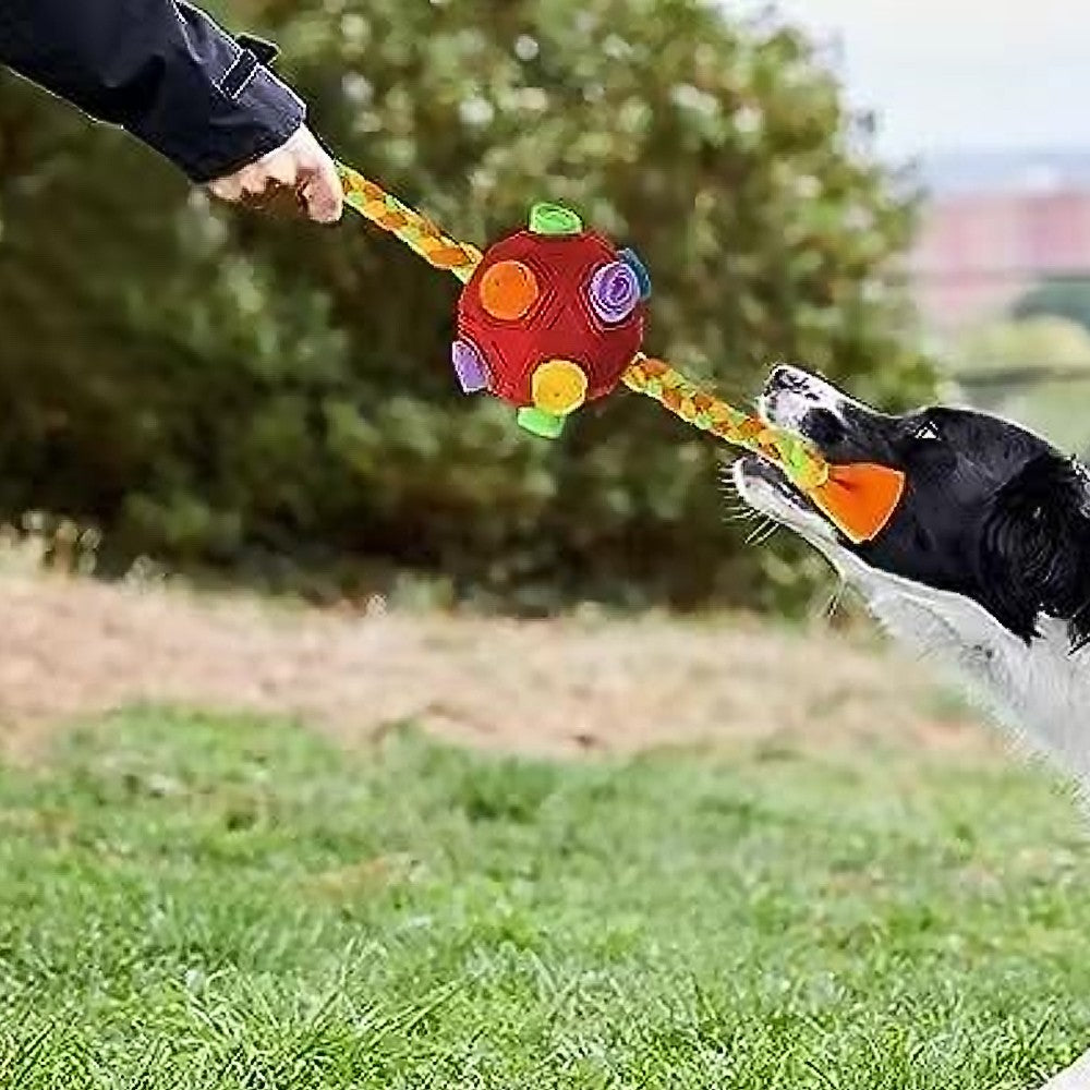 Dog Snuffle Ball Pet Interactive Toy Dog Chew Toy with Interactive Rope - Red