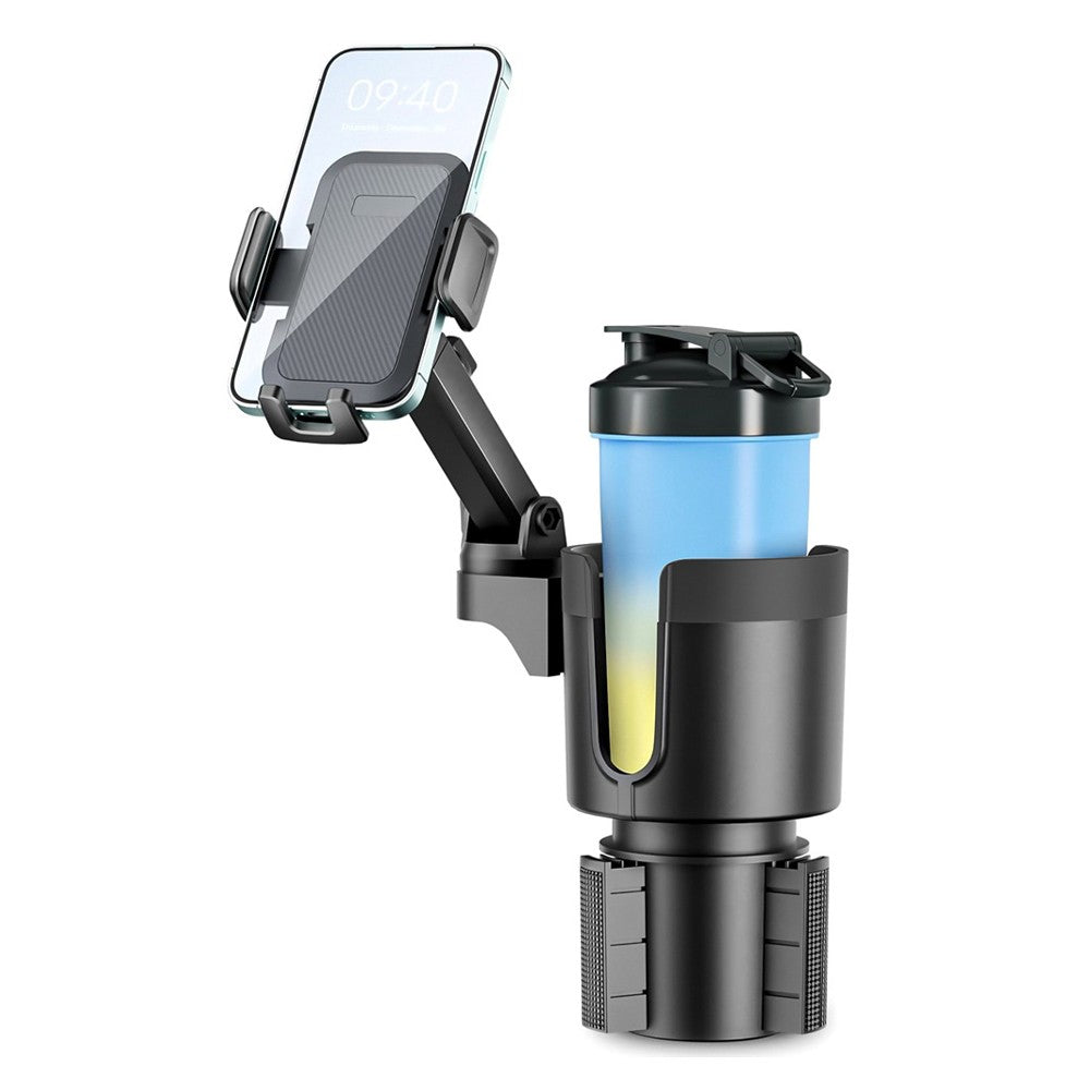 2-in-1 Car Cup Holder Phone Mount Stand Expander With Adjustable Height
