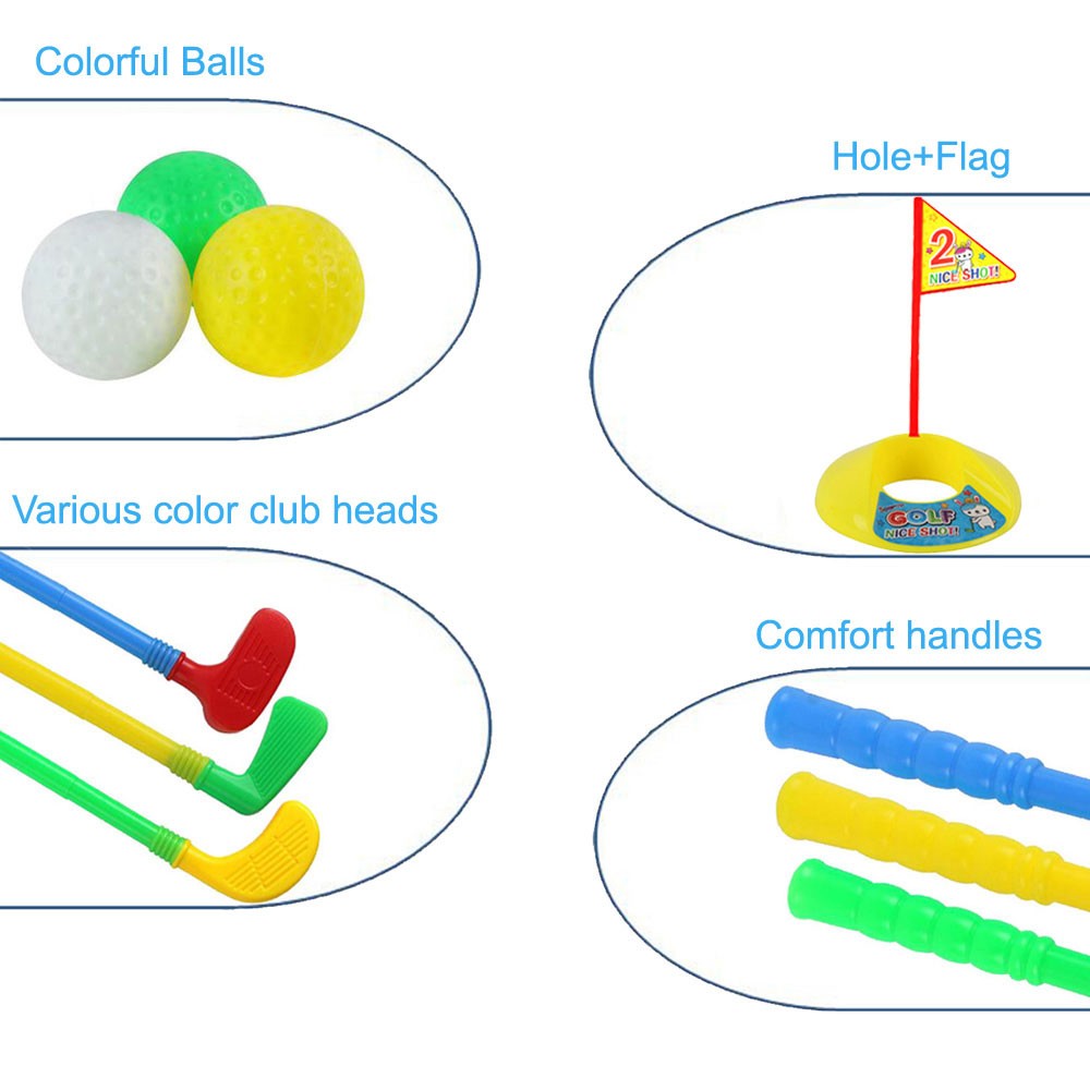 Plastic Golf Sets, Golf Clubs Educational Toys Colour Randomly
