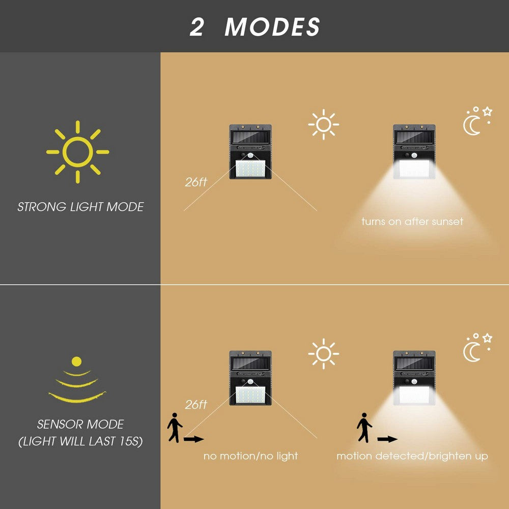 2 Pack 30 LEDS Motion Sensor Solar Lights