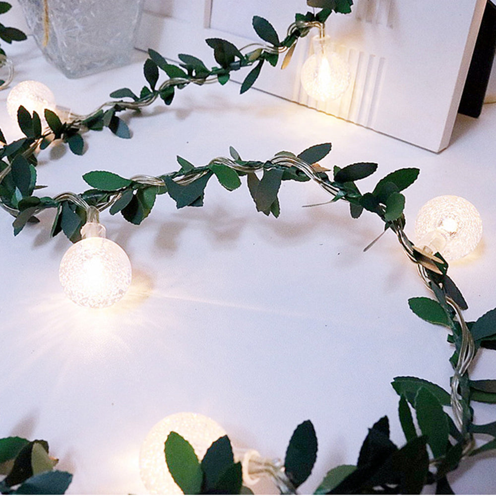 2 X 6M 40leds Bulbs Green Leaf led Fairy String Lights