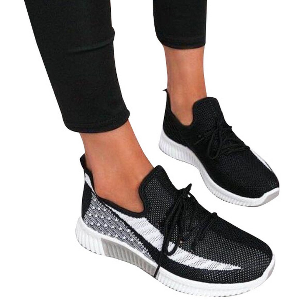 Women Casual Trainer Mesh Stretch Shoes Running Jogging Fitness Gym Sneakers