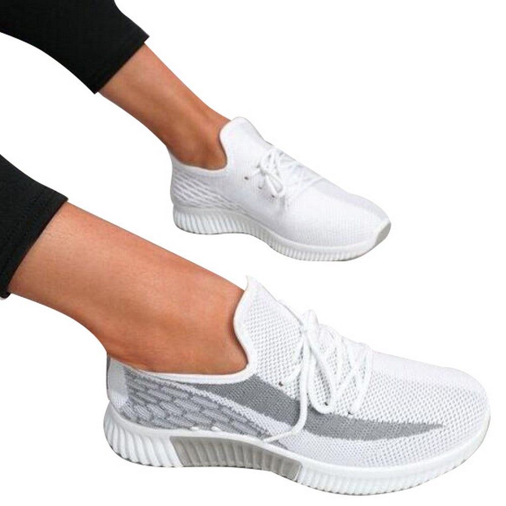 Women Casual Trainer Mesh Stretch Shoes Running Jogging Fitness Gym Sneakers