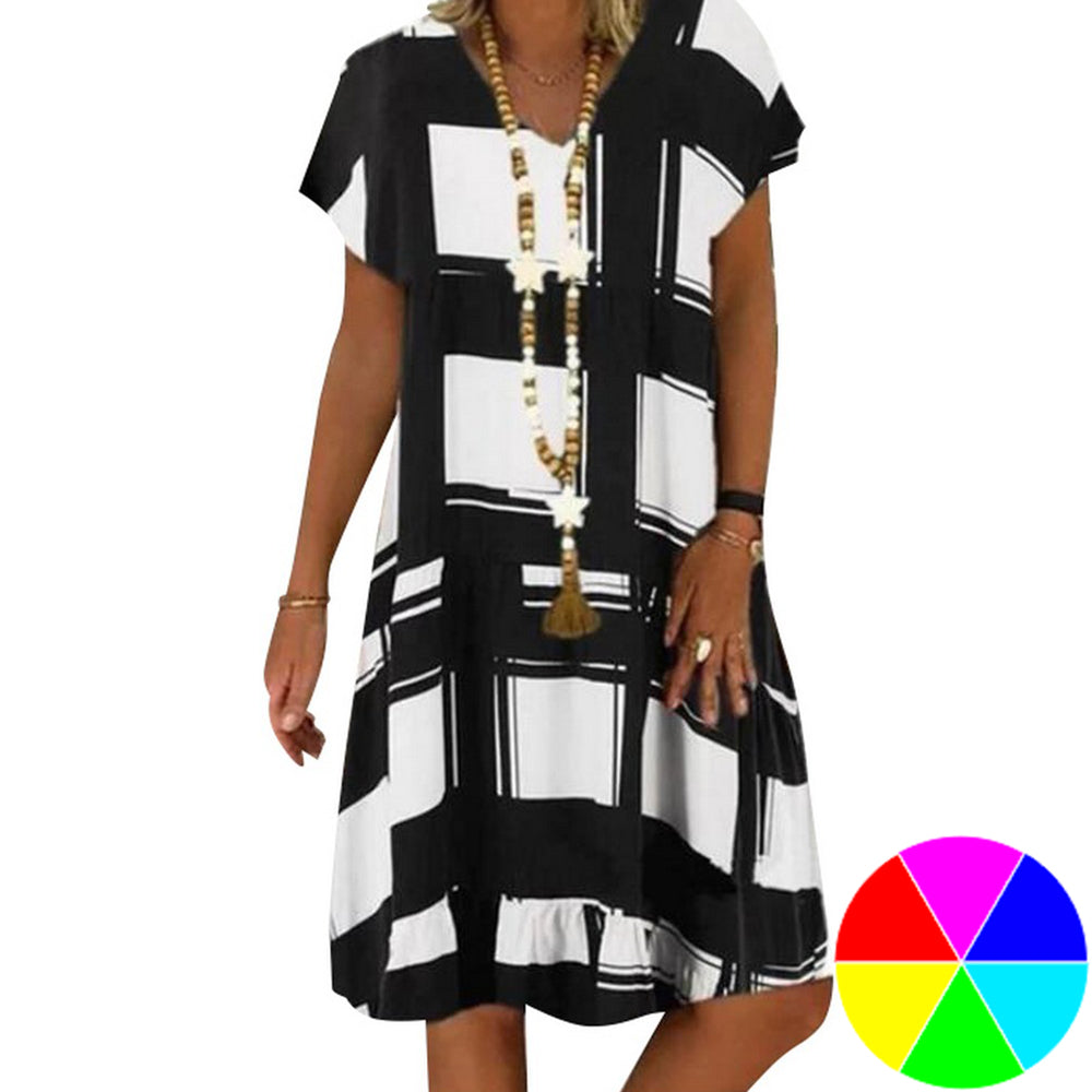Women Plaid Print Dress