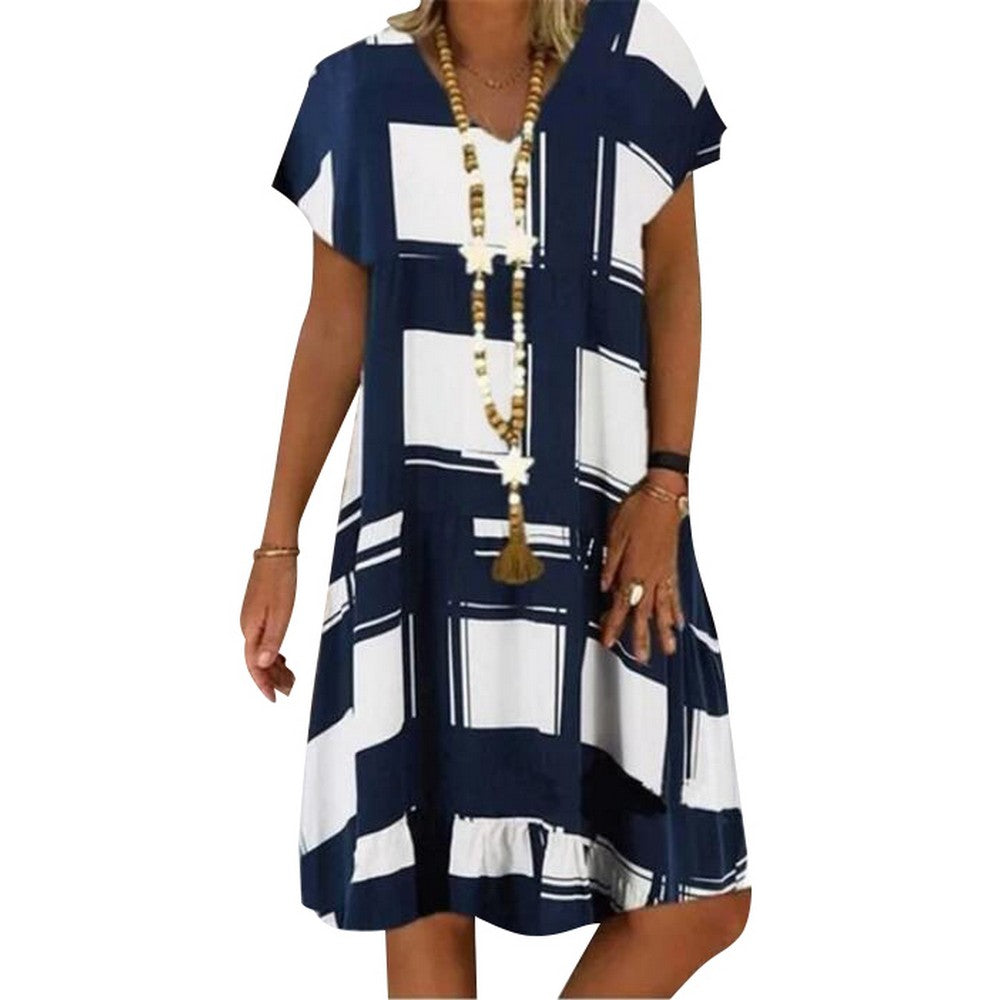Women Plaid Print Dress