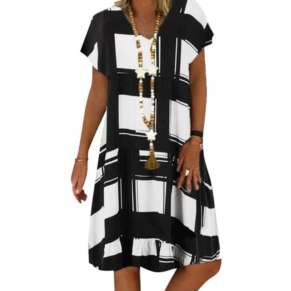 Women Plaid Print Dress