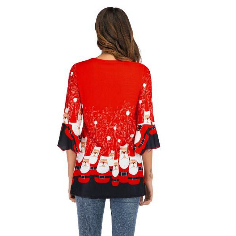 Women Printed Ruffle Sleeve T Shirt Style 1