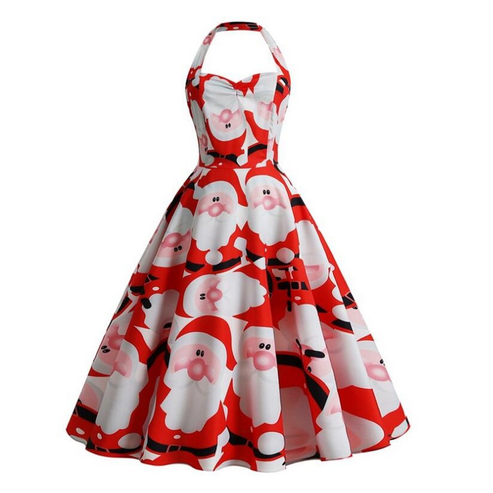 Women Halter Print Dress Style 1