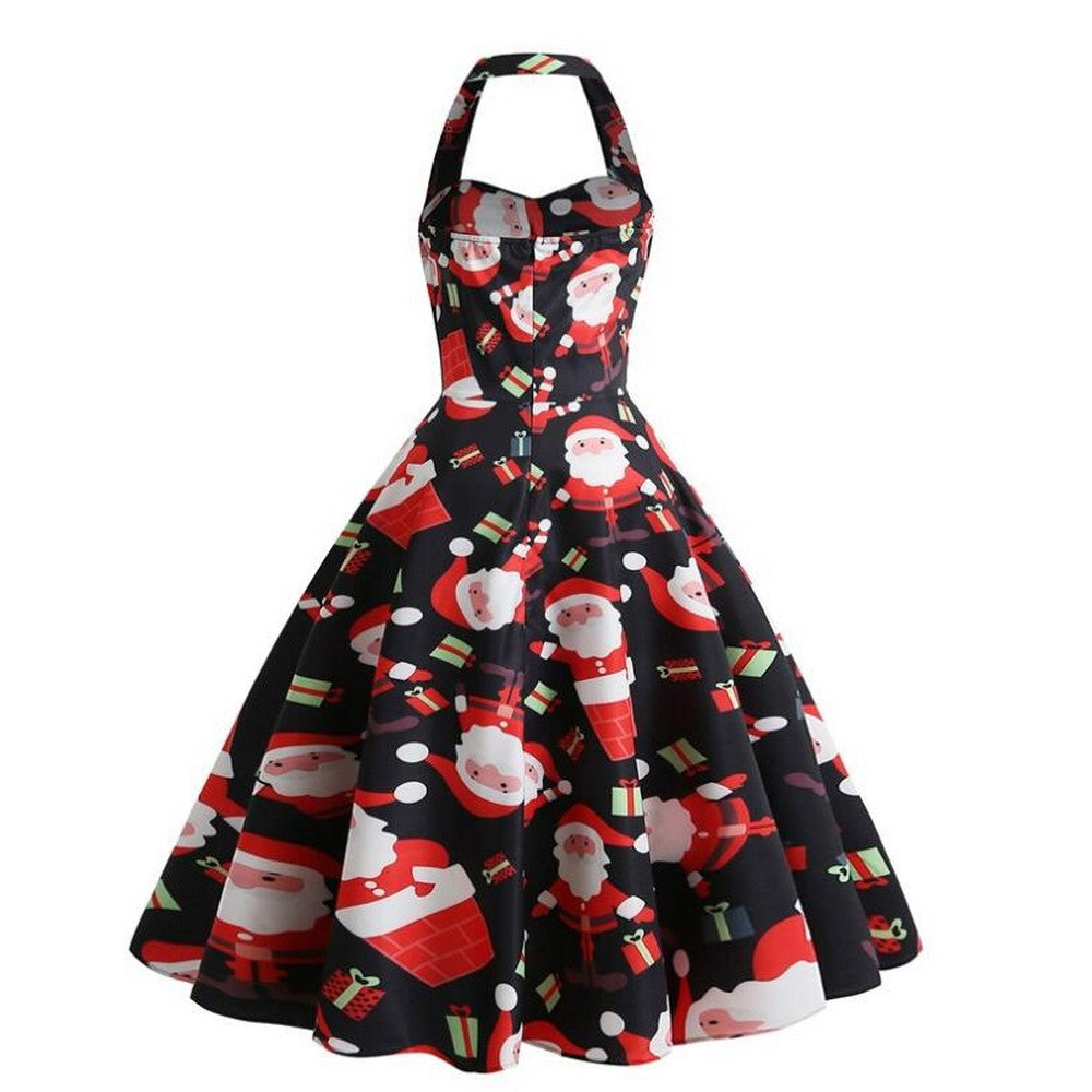 Women Halter Print Dress Style 4