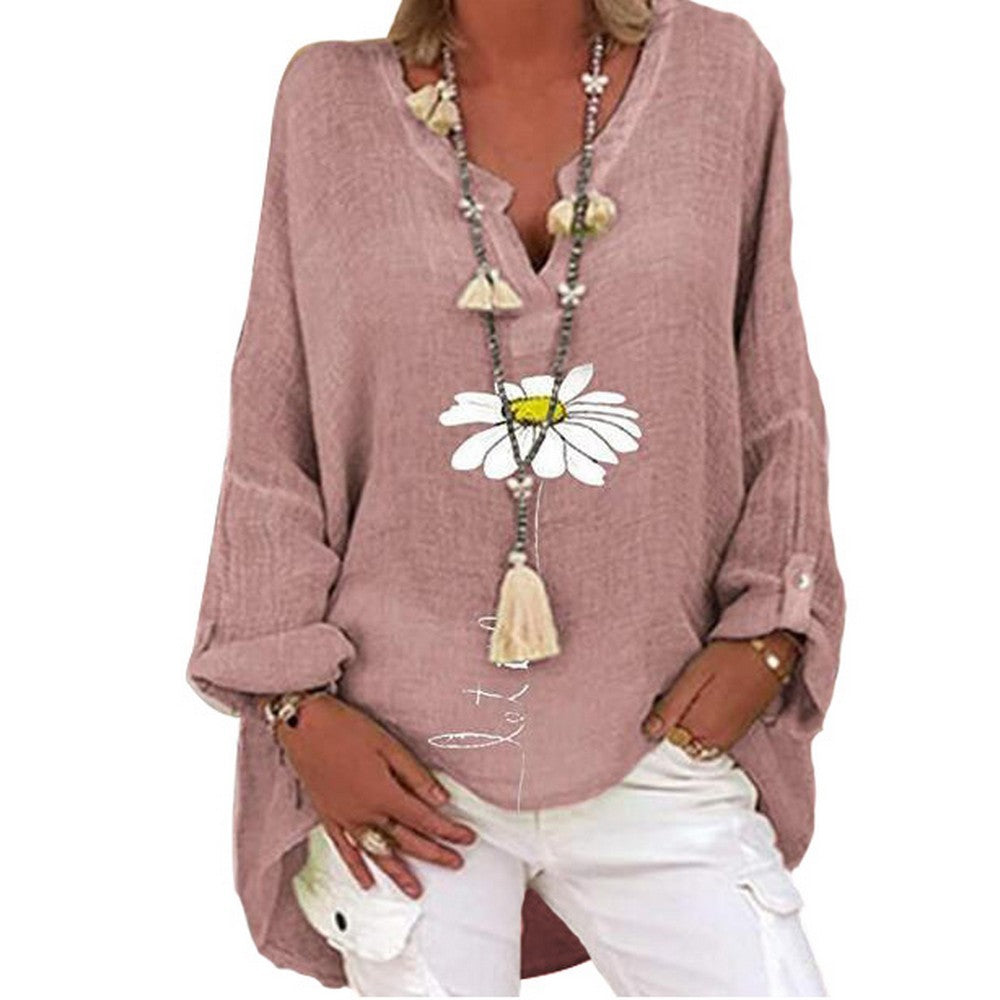 Women Linen Long Sleeve Dress Style 1