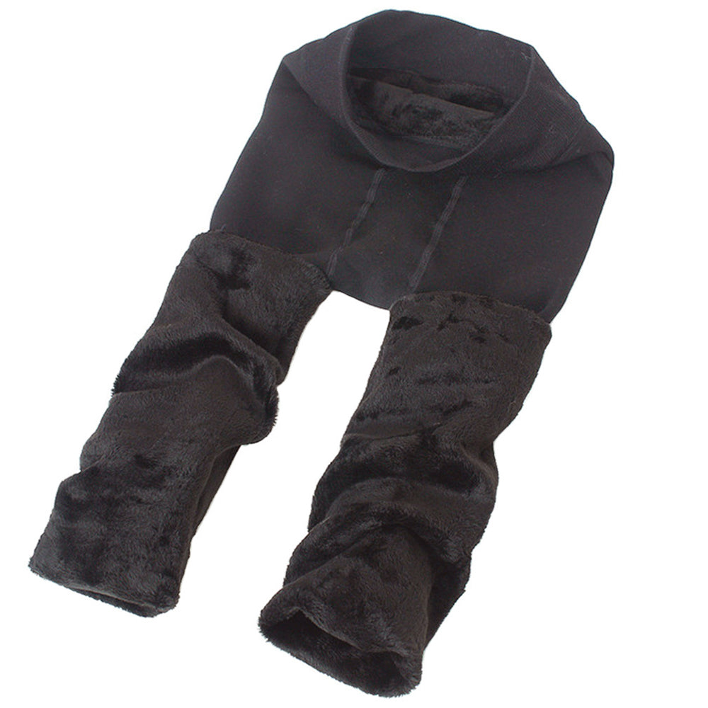 Women Elastic Thermal Leggings Winter Warm Leggings Fleece Lined Leggings Black