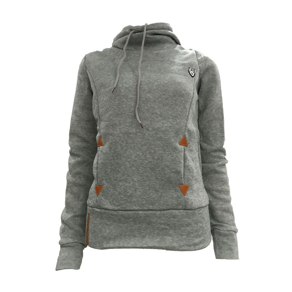 Women Long Sleeve Hoodies Sweatshirt with Pocket Light Grey