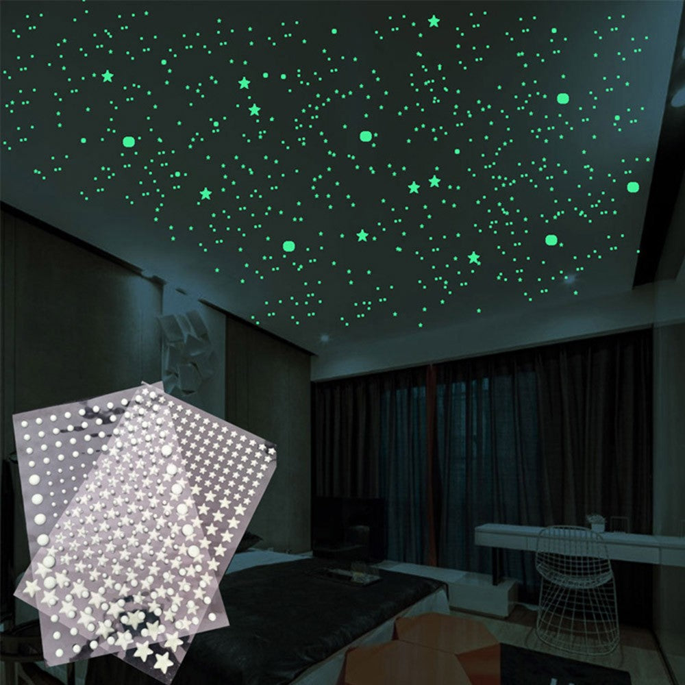 2Pcs DIY Wall Luminous Stickers Bubble Stickers Stars or Dots