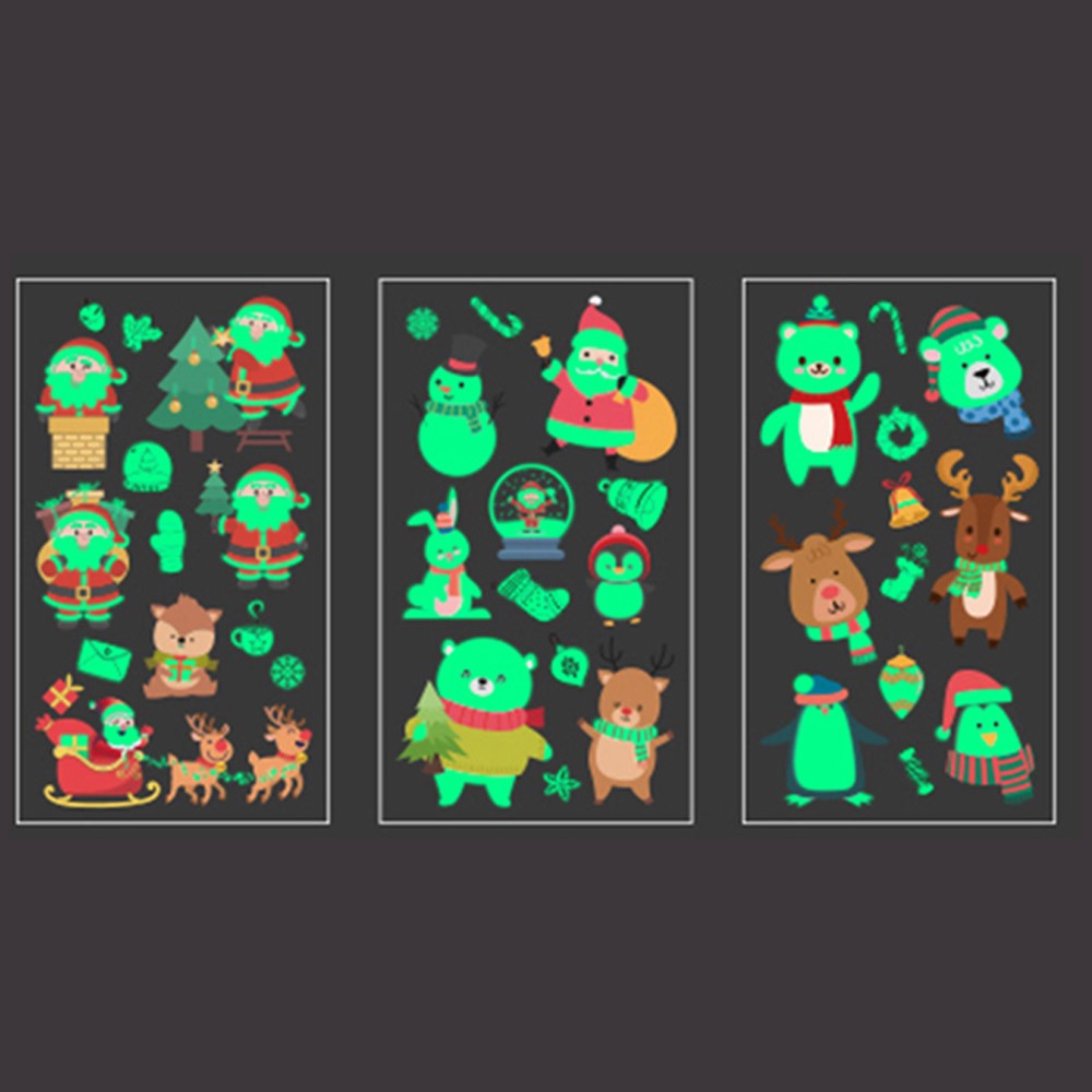 12Pcs Christmas Luminous Tattoo Stickers