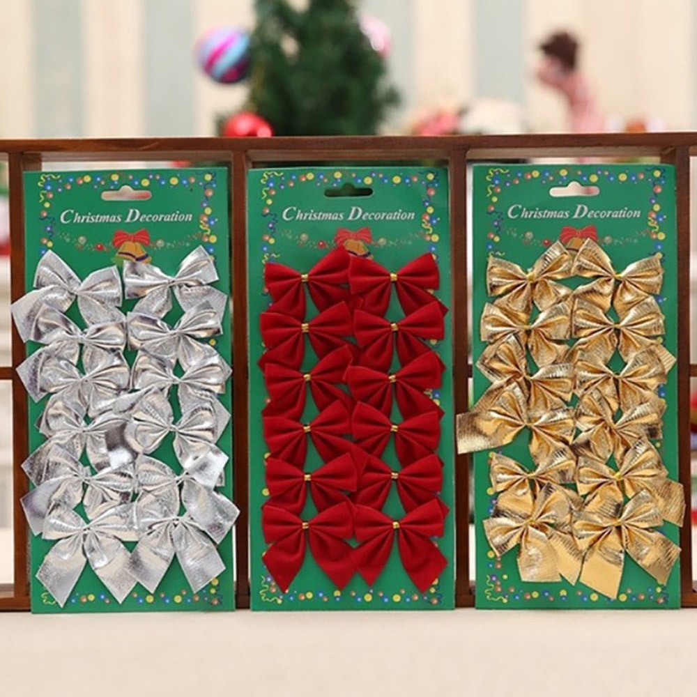3Sets 36pcs Christmas Tree Decoration Bows Christmas Tree Decorations